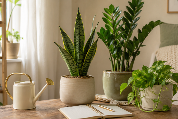 plants for people who forget to water in a cozy apartment