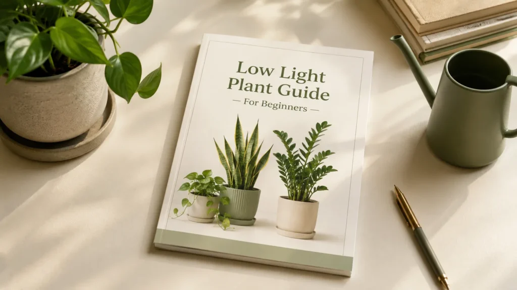 Free beginner low light plant guide for apartment plant owners.