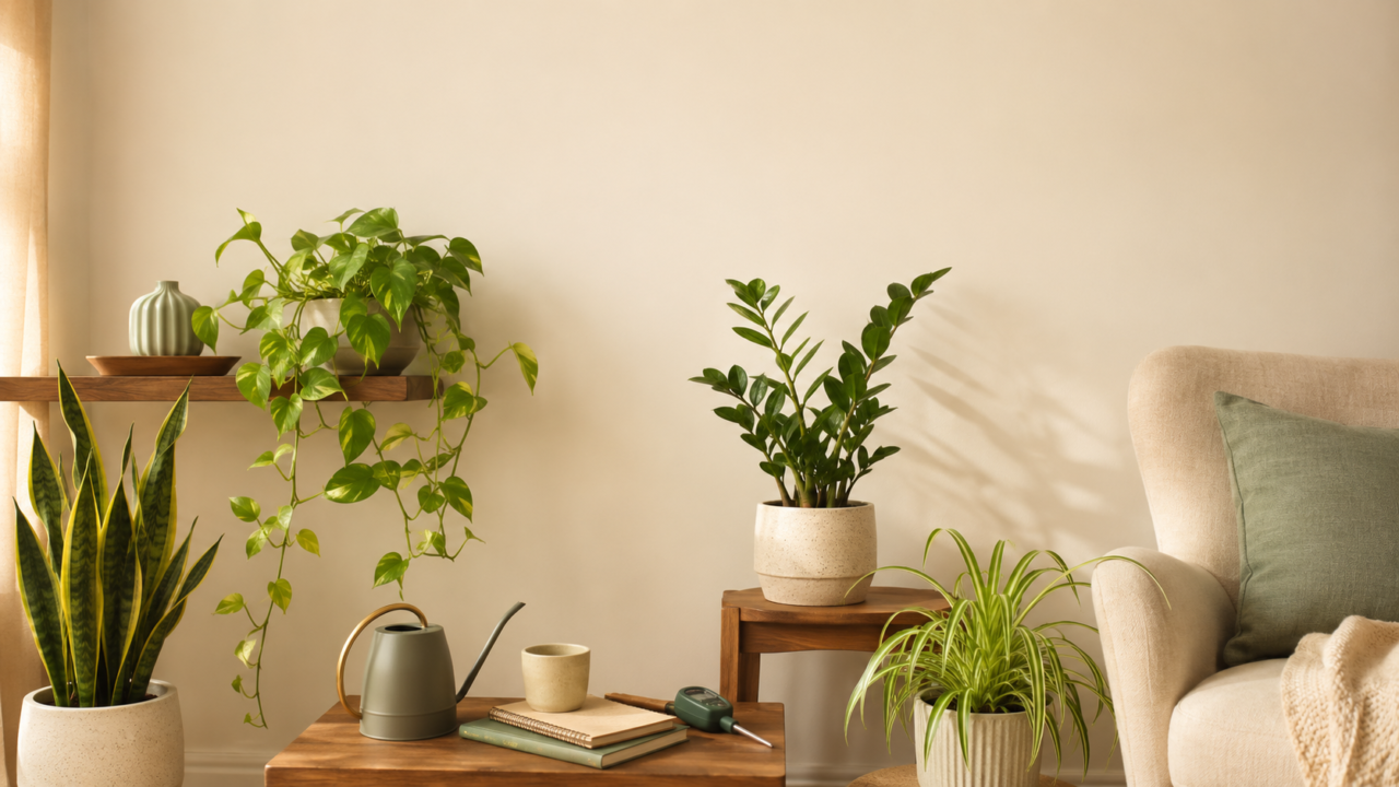 low light plants for apartments in a cozy small living room